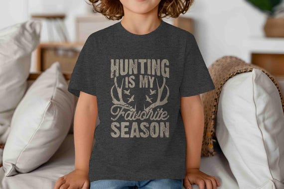 Kids Hunting Shirt Favorite Season TShirt Buck Antlers T Shirt Gift Idea Boys Girls Hunter Hunts Deer Funny For Him Youth Unisex Tee Grunge