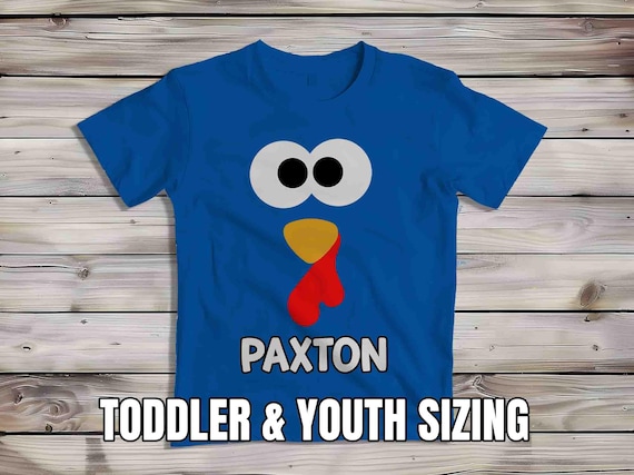 Kids Personalized Adorable Turkey Face T Shirt Cute Thanksgiving Custom Name Shirts For Children Youth Toddler Thanks Giving Child