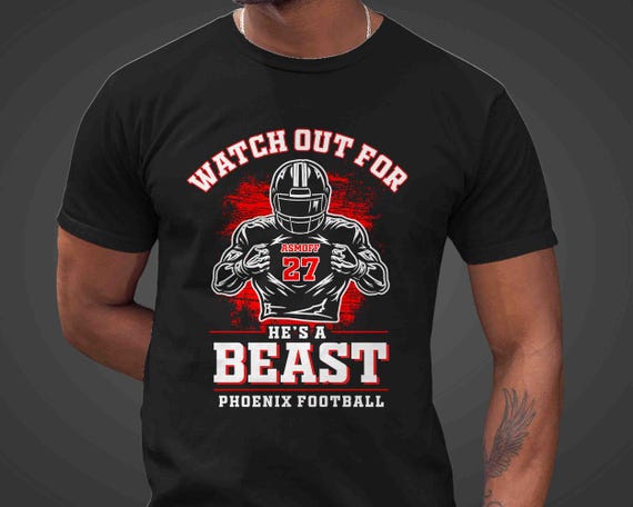 Men's Custom Football Shirt Personalized Football Dad TShirt Personalized Beast Team Pride Mom Custom Senior Unisex Gift Idea Player Tee