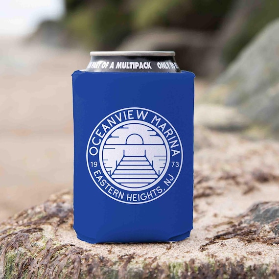 Personalized Marina Cozie Custom Boater Captain Gift Dock Logo Nautical Boating Gift Foam Can Cooler Boat Name Lakehouse Soda Beer Foam