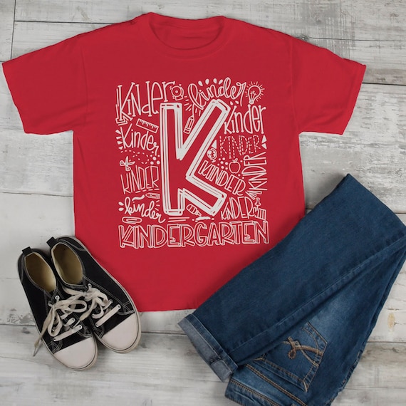 Kids Cute Kindergarten T Shirt Typography Cool Tee Boy's Girl's Grade K Back To School TShirt