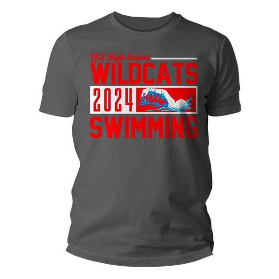 Men's Personalized Swim Team T Shirt Custom Swimming Dad Shirt Personalized Diver Diving Mom Swimmer Silhouette Custom Unisex Gift Idea