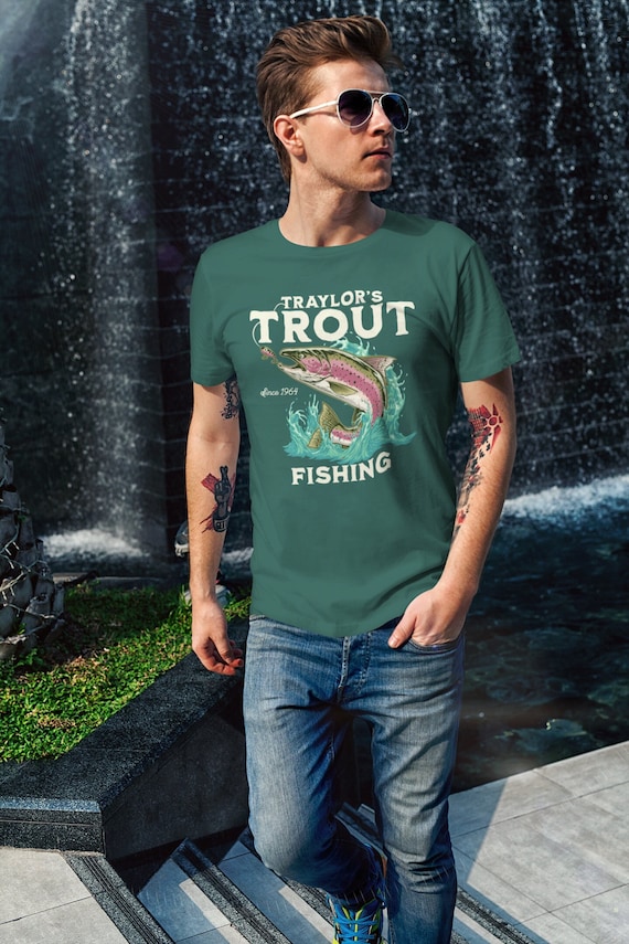 Personalized Fishing Shirt, Trout Fishing T Shirt, Fisherman Gift, Custom T Shirt, Customize Fishing Tee, Angler Tournament, Men's, Unisex,