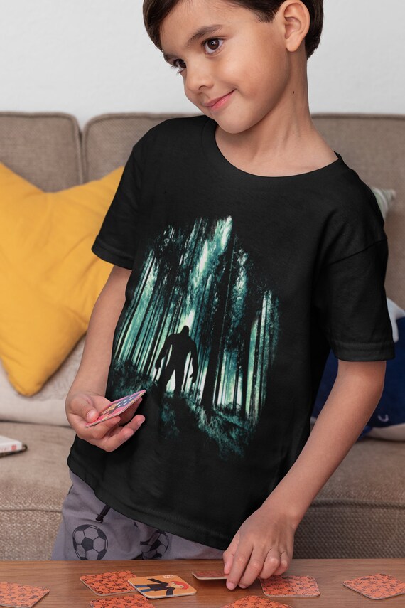 Kids Cool Bigfoot T-Shirt Forest Sasquatch Tee Grunge Hide Seek Hipster Boy's Girl's Unisex Youth