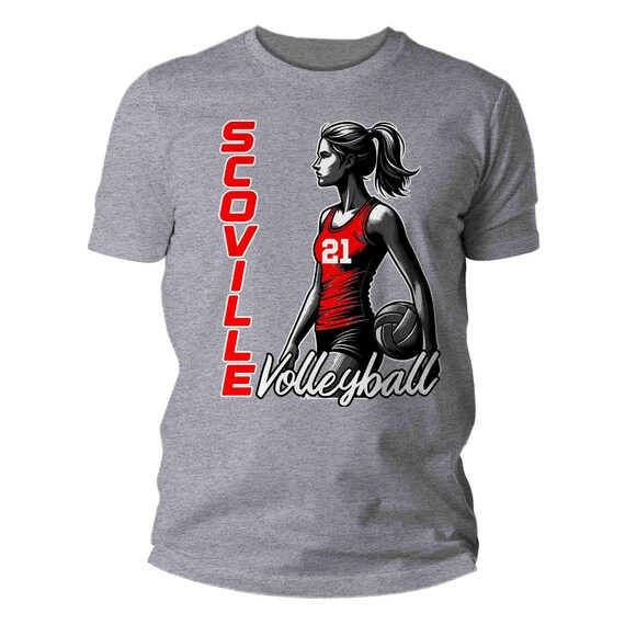 Men's Personalized Volleyball T Shirt Custom Volleyball Dad Shirt Female Volley Mom Team TShirt Player Illustration Unisex Shirts Gift Idea
