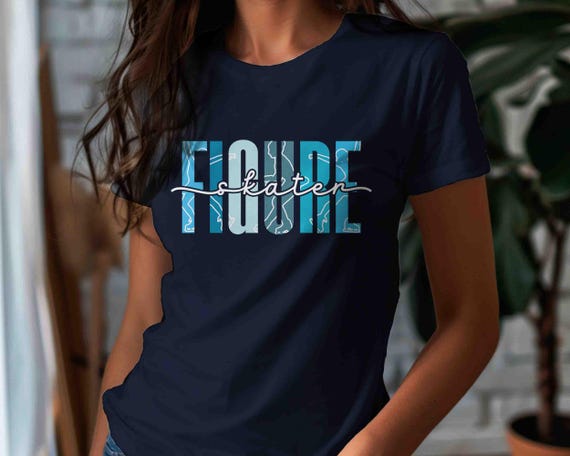 Unisex Figure Skater Shirt Ice Skater TShirt Vintage Girl Skating Typography T-Shirt Gift Cute Skate T Shirt Ladies Women's Tee Gift Idea