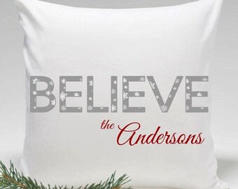 Personalized Christmas Words Decorative Throw Pillow Etsy