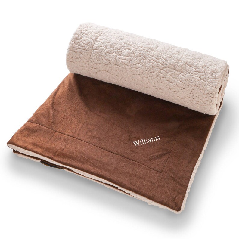 Personalized Sherpa Lined Microfleece Blanket Personalized Etsy