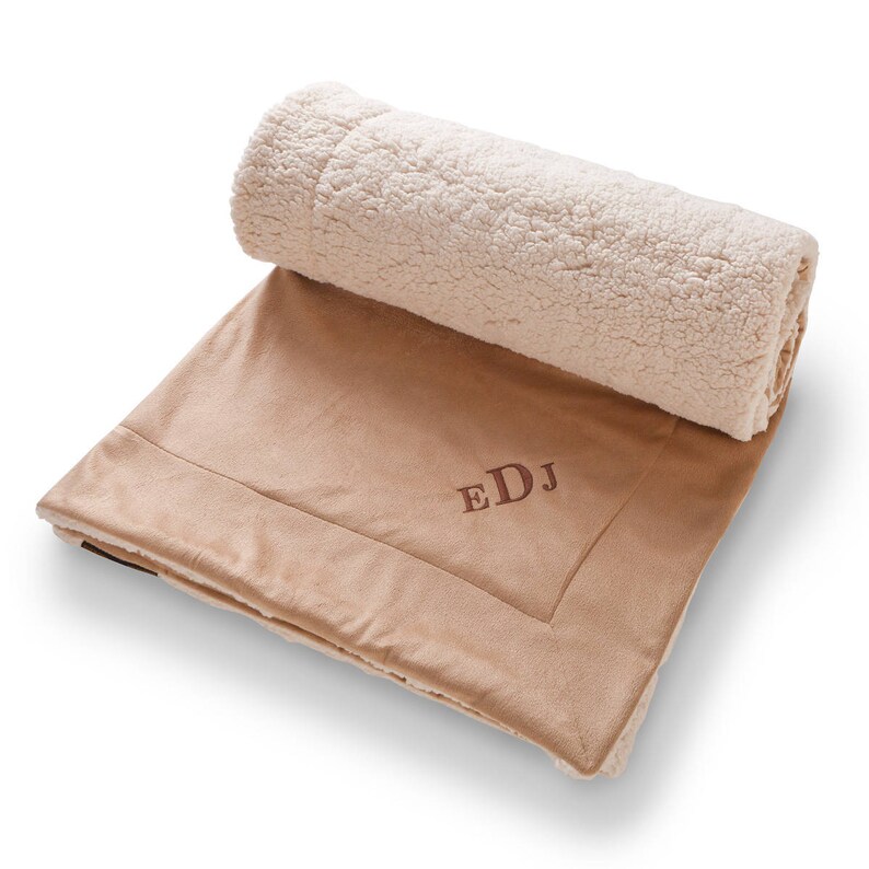 Personalized Sherpa Lined Microfleece Blanket Personalized Etsy