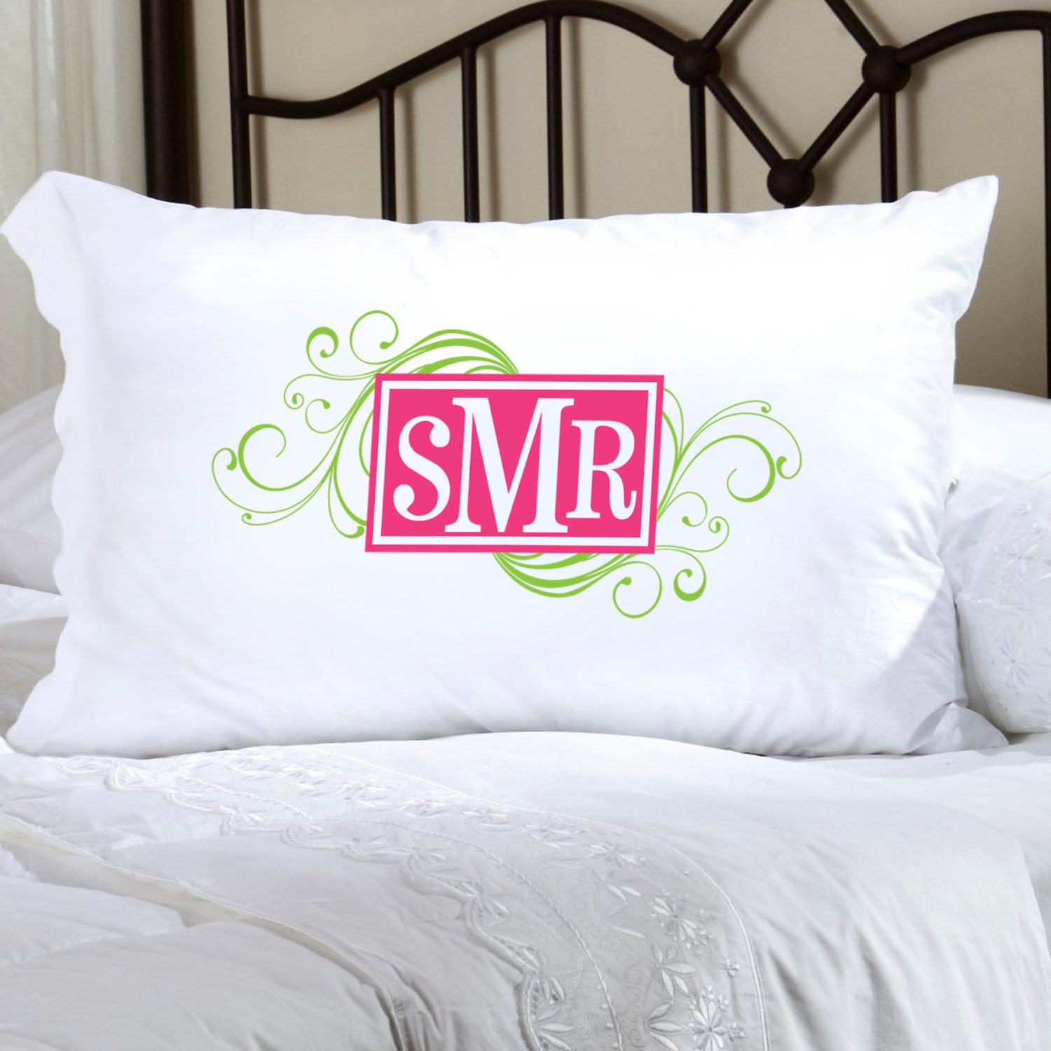 Monogrammed Pillowcase Girls Personalized Pillow case Etsy