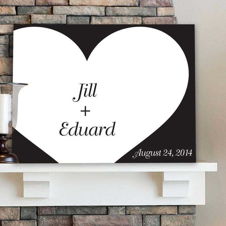 Wedding Guest Book Alternative CA0043 Personalized Wedding Guestbook Signature Canvas
