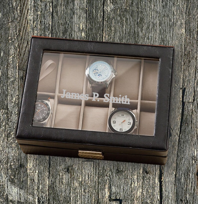 Personalized Watch Box Monogrammed Watch Box Groomsmen Etsy