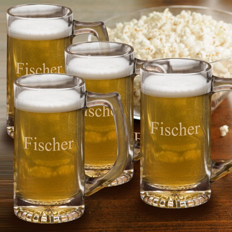 Personalized Beer Mug Set Bar Glass Set Groomsmen Gifts Etsy