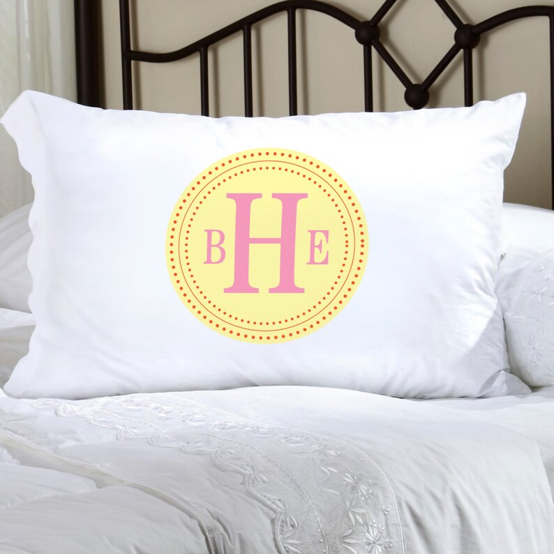 Monogram Pillowcase Girls Personalized Pillow case Etsy