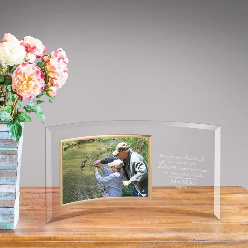 Personalized Loving Memory Glass Photo Frame Picture Frame Etsy