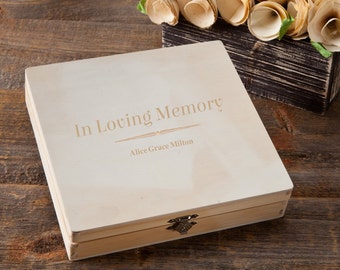 Personalized Memorial Keepsake Box - Engraved Memorial Box - In Loving Memory Box - GC1216