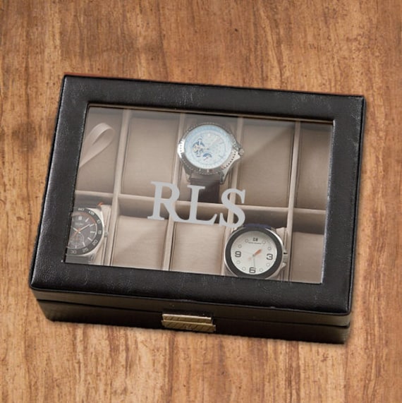 Personalized Watch Box Monogrammed Watch Box Groomsmen Etsy