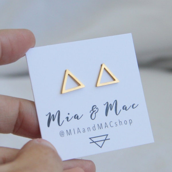 Triangle earrings, Small Triangle Earrings , Gold Triangle, Minimalist Gold Jewelry, Bridesmaid Gift,Gold Earrings, Modern Jewelry