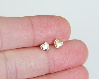 Tiny Heart Earrings, 14k Gold Filled Earrings, Heart Earrings, Gold Earrings, Hypo Allergenic, Minimalist Gold Jewelry, Bridesmaid Gift