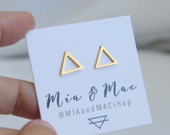 Triangle earrings, Small Triangle Earrings , Gold Triangle, Minimalist Gold Jewelry, Bridesmaid Gift,Gold Earrings, Modern Jewelry