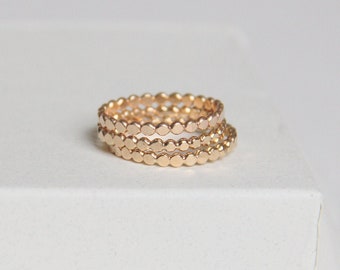 Hammered Dot Ring, 14k Gold Stackable Ring, Dotted rings, Stacking Rings, Thin ring, midi ring, skinny gold ring ,simple gold ring