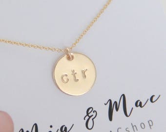 CTR necklace, CTR gift, letter necklace, initial necklace, hand-stamped necklace,  Gift for her