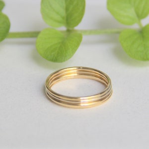 Thin Round Gold Stackable Ring, 14k Gold Filled, Stacking Rings, Dainty Gold Ring, Tiny Ring, Skinny Ring, Gold Filled Ring, Thin Gold Ring image 2
