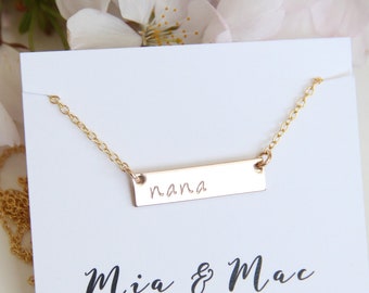 Mothers Day Necklace, Mama Necklace, Mothers Day Gift, Mama bar Necklace, Initial Bar, Nameplate bar, Name necklace, bar