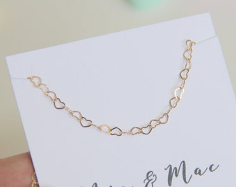 Gold Forever Heart Choker, Heart Choker, Heart Necklace, Gold Choker, Paperclip Necklace, 14kt gold filled link necklace,