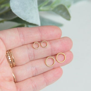 Open Circle Earrings, 14k Gold Filled, Minimalist Earrings, Gold Circle Earrings, Geometric Earrings, Open Circle Studs