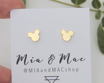 Boucles d'oreilles Mickey Mouse, petites boucles d'oreilles Mickey, boucles d'oreilles Mickey dorées, boucles d'oreilles Disney, boucles d'oreilles Mickey, clous d'oreilles Disney