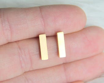 Bar Earrings, Tiny Bar earrings, Bar Earrings ,Gold Bar Earrings, Minimalist Gold Jewelry, Bridesmaid Gift, Simple Modern Jewelry