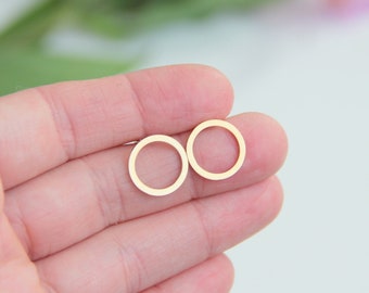 Open Circle stud earrings, Circle Earrings, Gold Circle Earrings, Minimalist Gold Jewelry, Bridesmaid Gift, Simple Modern Jewelry