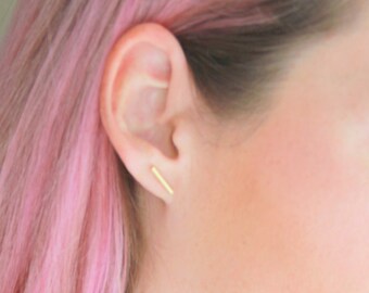 Gold Bar post earrings, Small Bar Earrings ,Gold Bar, Minimalist Gold Jewelry, Bridesmaid Gift, Christmas Gift, Simple Modern Jewelr