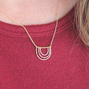 Rainbow Necklace, Rainbow Necklace, 14kt Gold Filled Necklace, Necklace, Gold Necklace, Bridesmaid Gift image 1