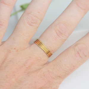 Thin Round Gold Stackable Ring, 14k Gold Filled, Stacking Rings, Dainty Gold Ring, Tiny Ring, Skinny Ring, Gold Filled Ring, Thin Gold Ring image 5