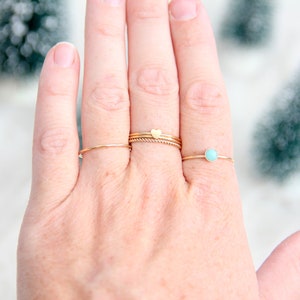 Thin Round Gold Stackable Ring, 14k Gold Filled, Stacking Rings, Dainty Gold Ring, Tiny Ring, Skinny Ring, Gold Filled Ring, Thin Gold Ring image 6