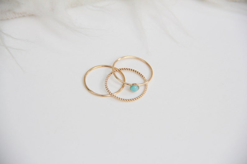 Thin Round Gold Stackable Ring, 14k Gold Filled, Stacking Rings, Dainty Gold Ring, Tiny Ring, Skinny Ring, Gold Filled Ring, Thin Gold Ring image 7