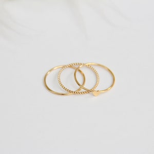 Thin Round Gold Stackable Ring, 14k Gold Filled, Stacking Rings, Dainty Gold Ring, Tiny Ring, Skinny Ring, Gold Filled Ring, Thin Gold Ring image 8