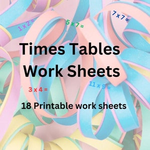 Times Table Work Sheets