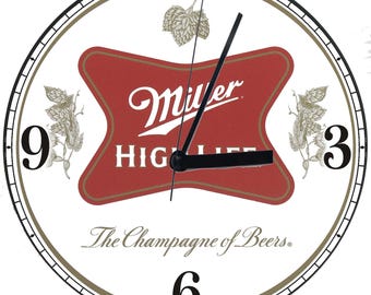 Miller Beer Wall Clock, food, beer, bar, mancave, restaurant, home decor, gift, retro
