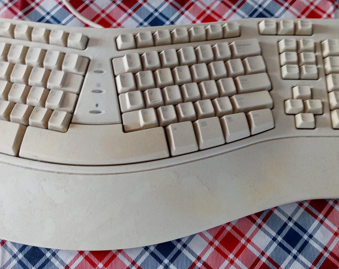 Vintage Microsoft Natural Keyboard Ergonomic Wired Keyboard White PS-2 ...