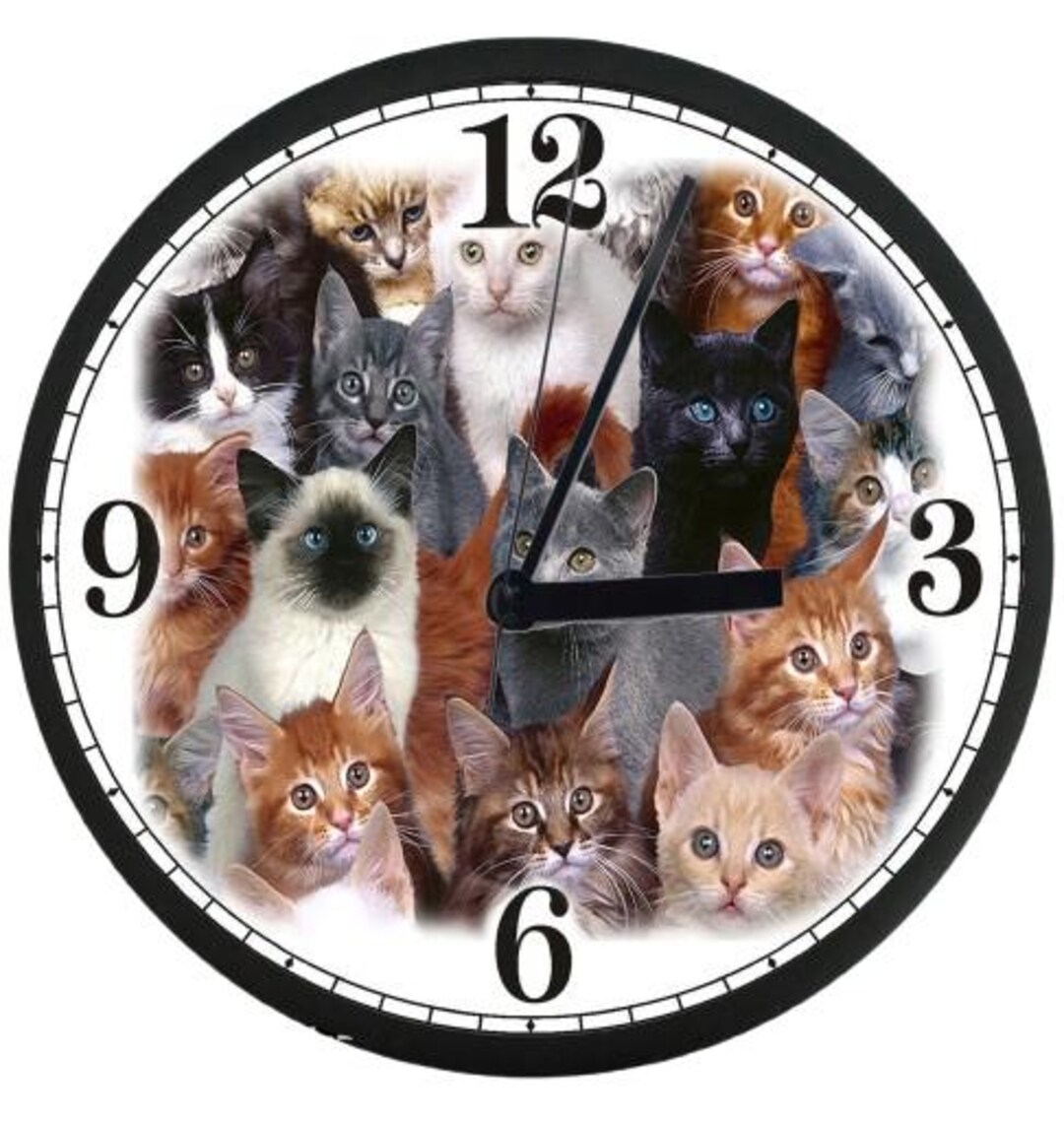 Human Cat Clock Cats Clock Retro Design, Home Decor, Time, Cat, Pet, Gift - Etsy