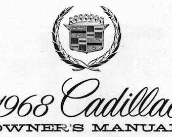 Vintage 1968 Cadillac Owner Manual PDF