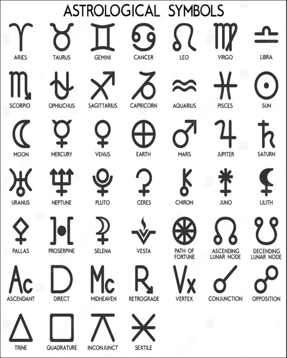 Astrology Symbols 8 x 10