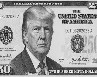Postal del proyecto de ley 250 del presidente Donald J. Trump
