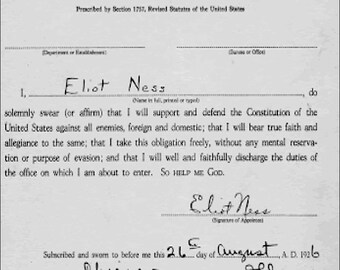 Eliot Ness Oath 8x10