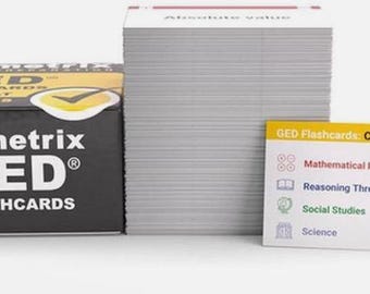 Preparación para el examen GED con tarjetas de estudio con preguntas de práctica