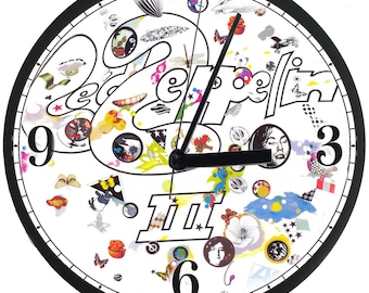 Horloge murale Led Zeppelin 3, décoration d'intérieur, musique, hard rock, 1970, cadeau