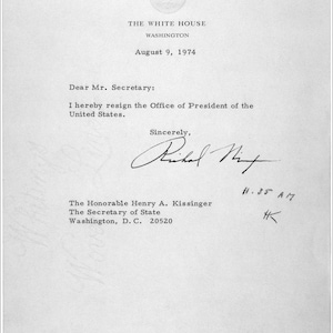 Carta de renuncia de Nixon